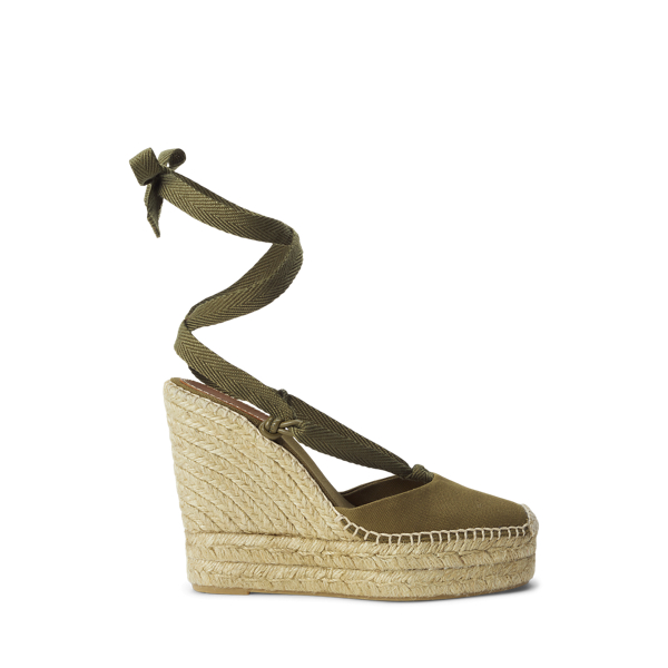 Segeltuch-Espadrille mit Keilabsatz