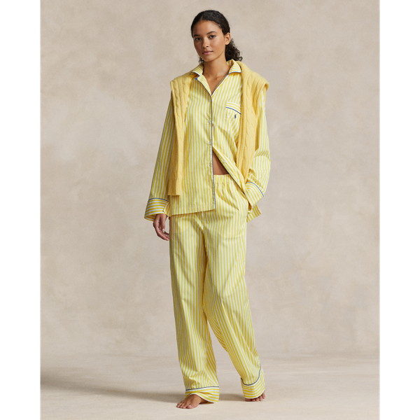 Striped Poplin Long-Sleeve Pyjama Set Polo Ralph Lauren 1
