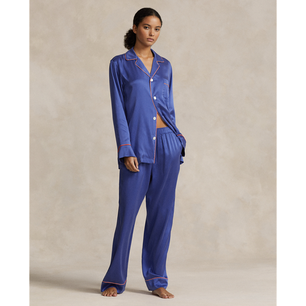 Casual Nights Women's Flannel Long Sleeve Button Down Pajama Set - Blue  Green Plaid - Small at  Women's Clothing store