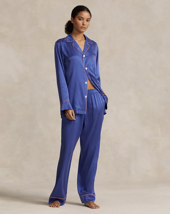 Stretch Silk Long-Sleeve Pajama Set