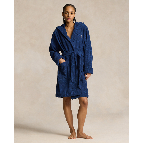 Cable Cotton Terry Hooded Robe