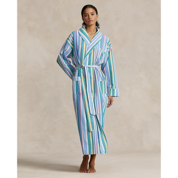 Striped Seersucker Robe