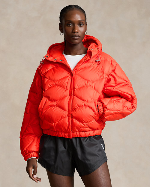 Onion-Quilted Hooded Down Jacket