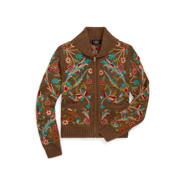 Embroidered Cotton-Wool Cardigan