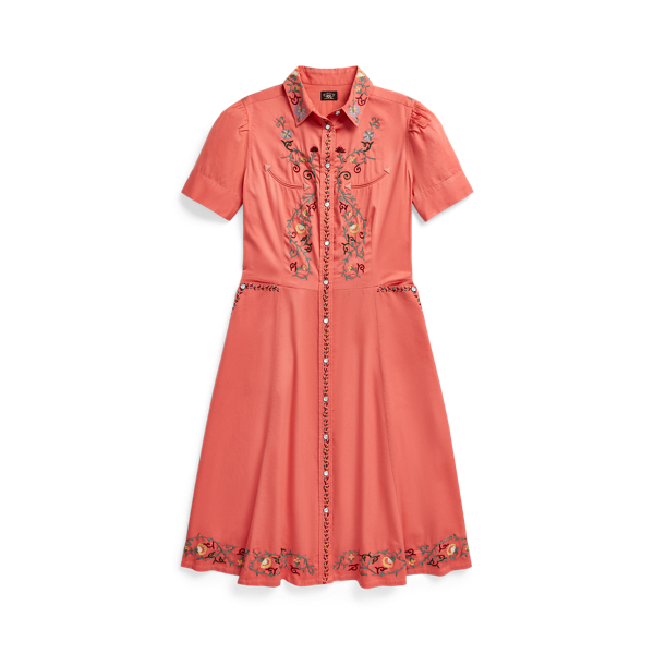 Embroidered Sateen Dress