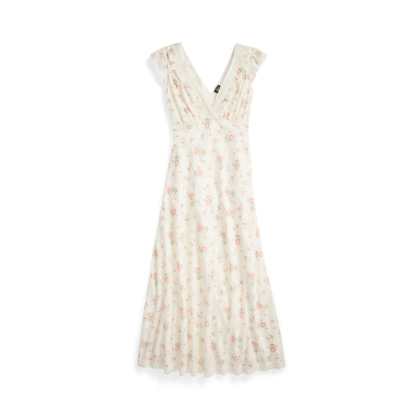Lace-Trim Floral Cotton Voile Dress RRL 1