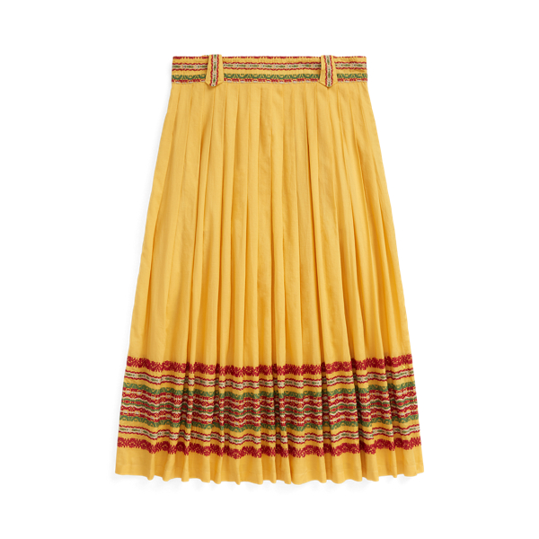 Embroidered Cotton Voile Skirt