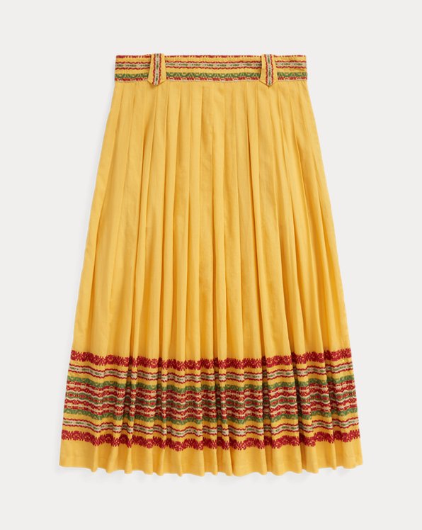 Embroidered Cotton Voile Skirt