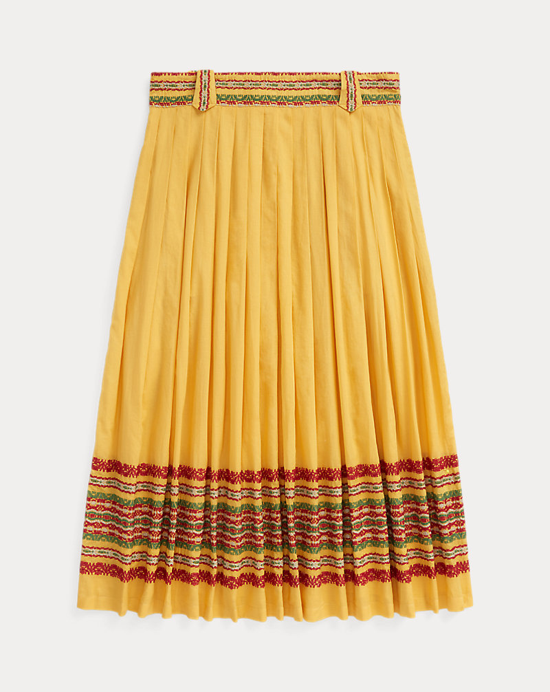Embroidered Cotton Voile Skirt RRL 1