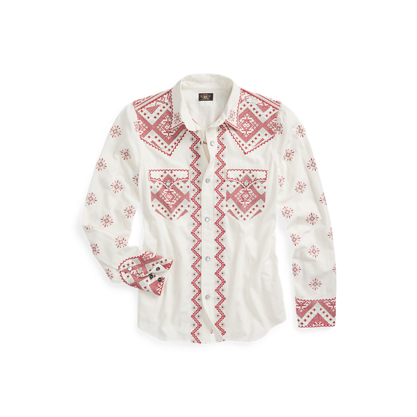 Cowboy Blouse - Western Shirt Zwart-Wit Kopen