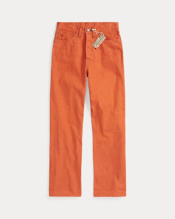 Boy-Fit Jeans Tangerine mit hohem Bund
