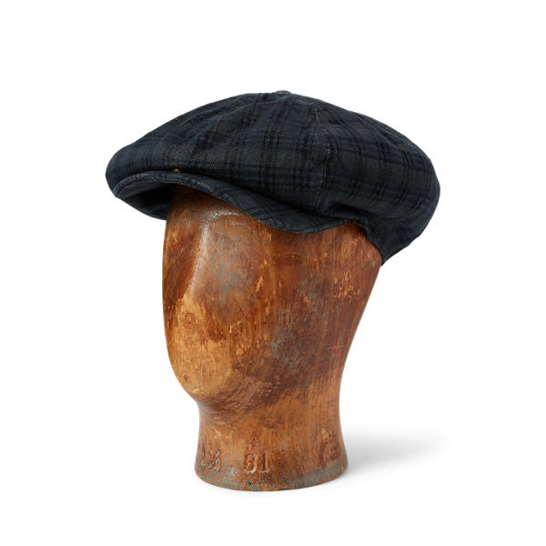 Plaid Jacquard Denim Newsboy Cap for Men Ralph Lauren® UK