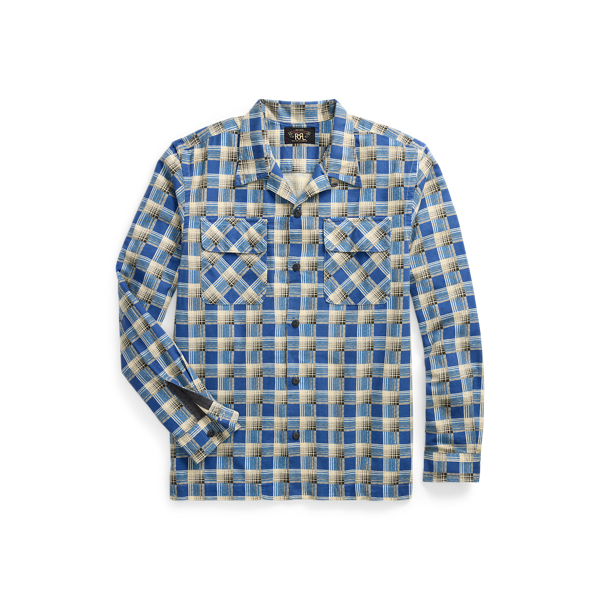 Plaid-Print Chamois Camp Shirt