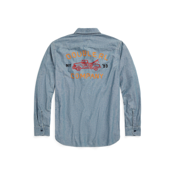 Embroidered Indigo Chambray Workshirt