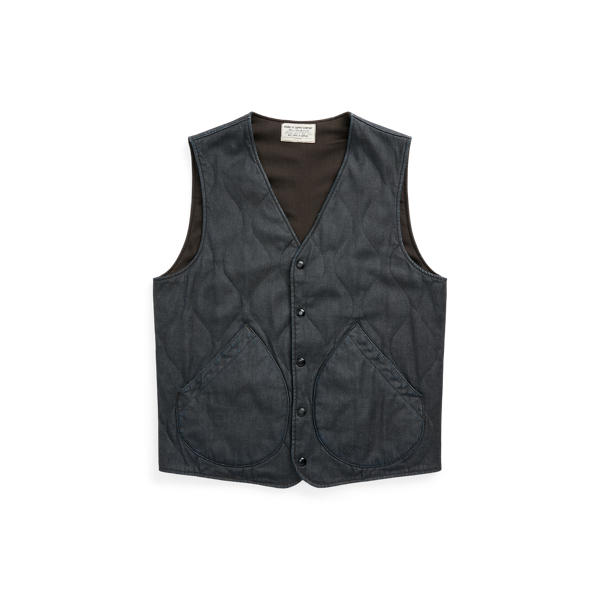 Quilted Indigo Denim Vest