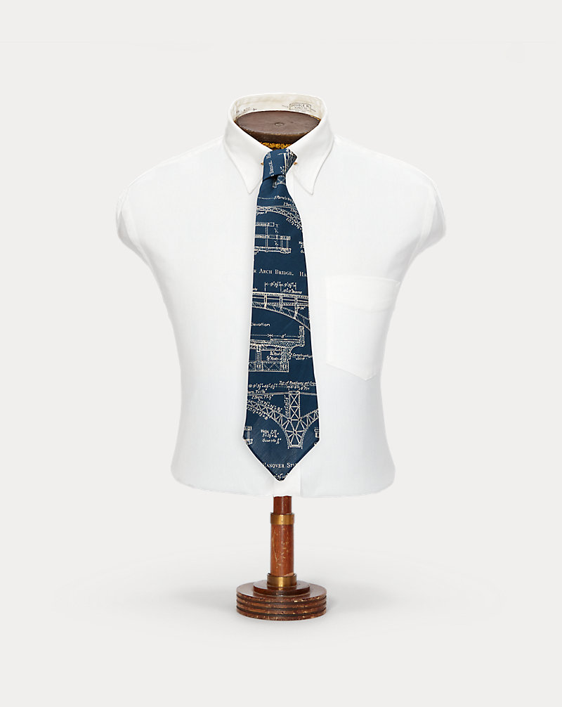 Handmade Cotton-Linen Graphic Tie RRL 1