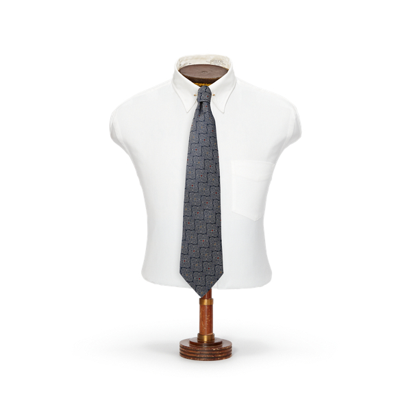 Geblümte Krawatte aus Seidenjacquard RRL 1