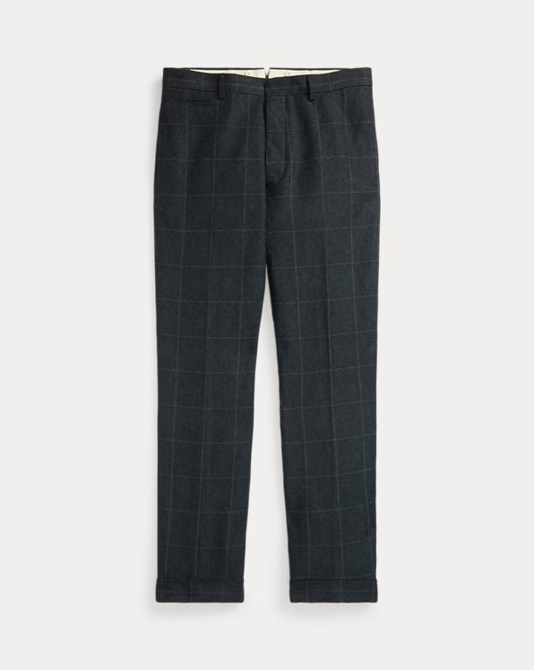 Slim Windowpane Linen-Blend Suit Trouser