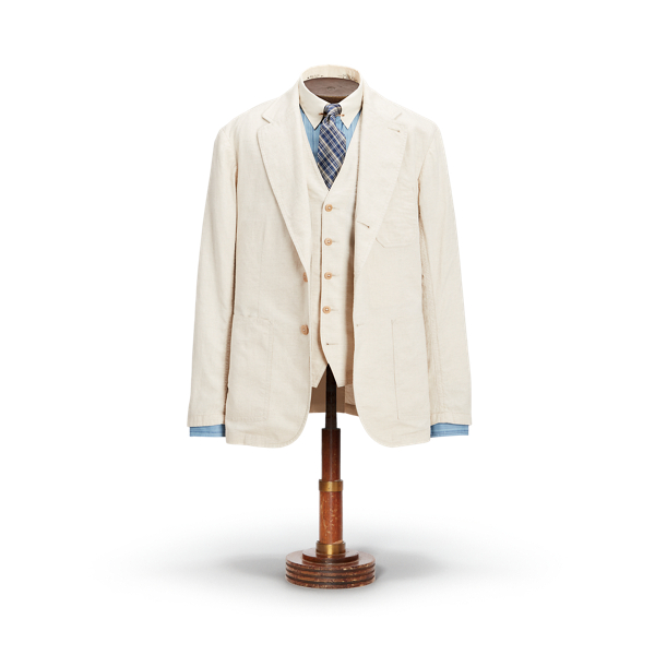 Blazer Léger Homme En Coton Et Lin - Veste Courte D'Été Rayée Moderne - Coupe Ajustée Pour Mariage, Fêtes Et Cocktails