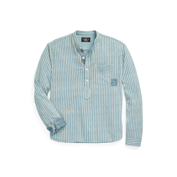 Repaired Linen-Cotton Popover Shirt RRL 1
