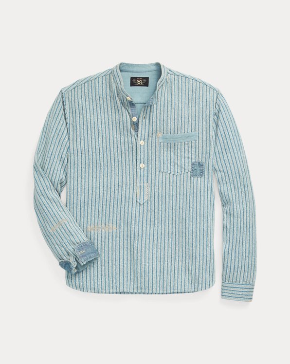 Repaired Linen-Cotton Popover Shirt