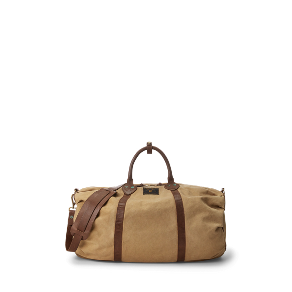 Leather-Trim Canvas Duffel