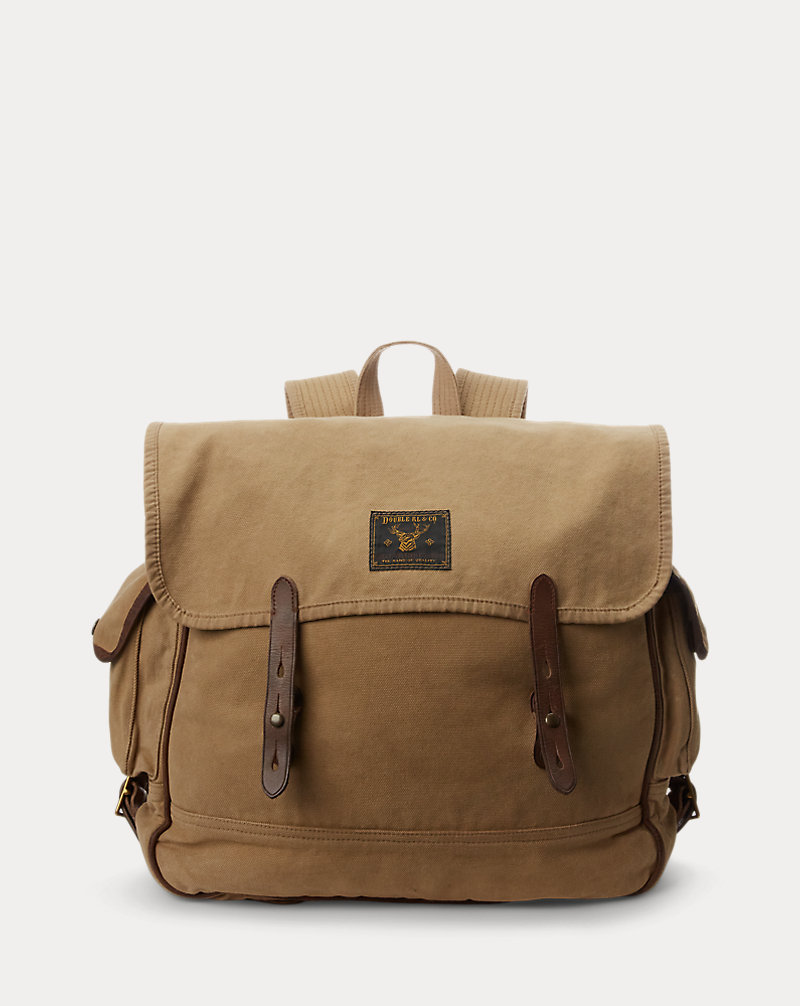 Leather-Trim Canvas Backpack RRL 1