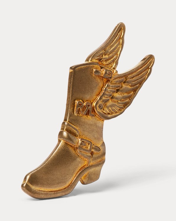 Winged-Boot Brass Pin