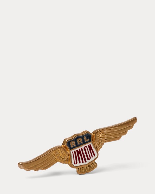 Winged-Shield Brass Pin