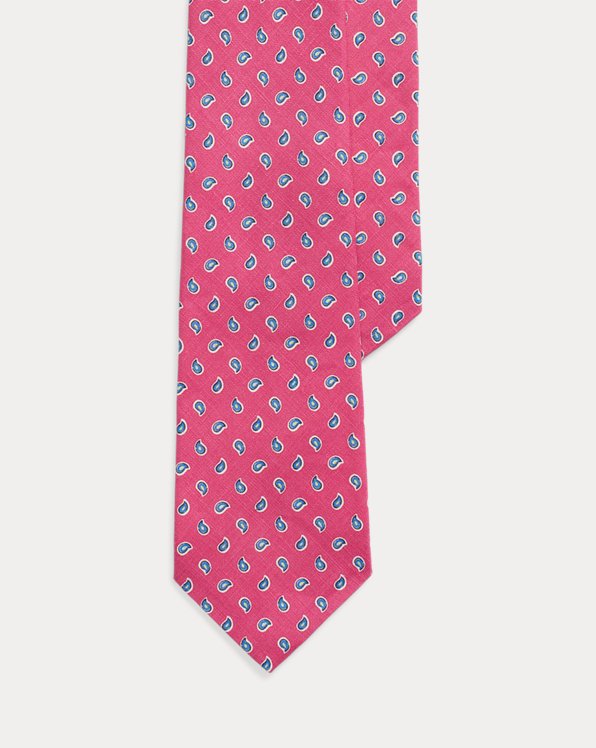 Pine-Patterned Linen Tie