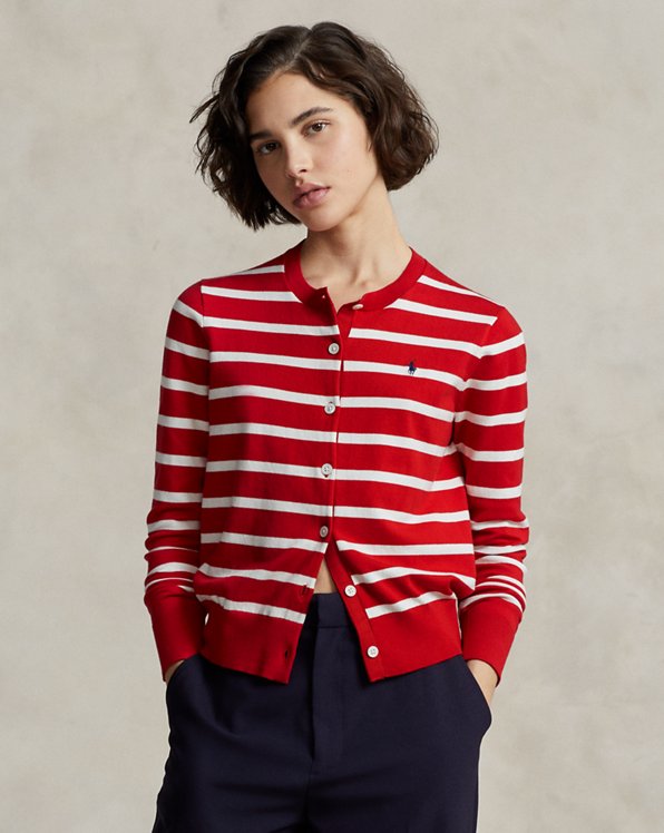 Striped Cotton-Blend Cardigan