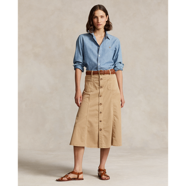 Cotton Twill A-Line Skirt Polo Ralph Lauren 1