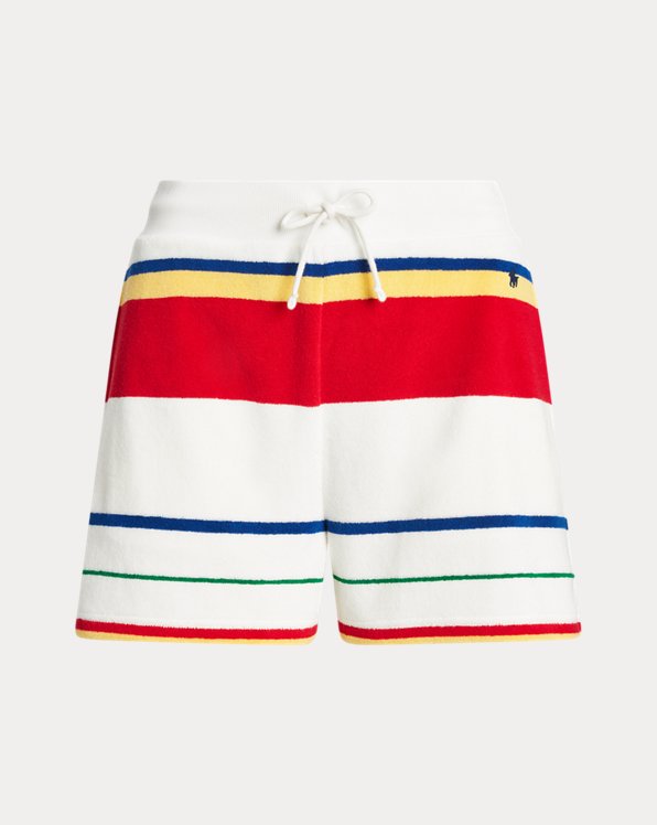 Gestreepte French terry short