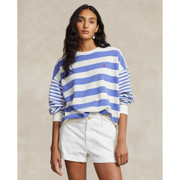 Striped Cotton Terry Sweatshirt