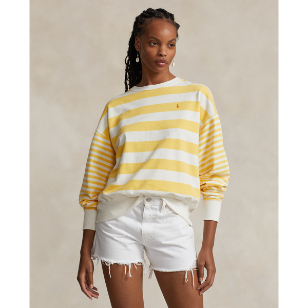 Striped Cotton Terry Sweatshirt