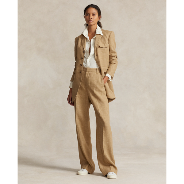 Silk-Linen Wide-Leg Trouser Polo Ralph Lauren 1