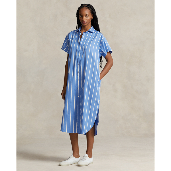 Striped Cotton Shirtdress