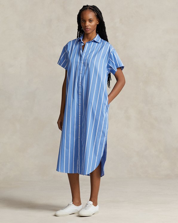 Striped Cotton Shirtdress