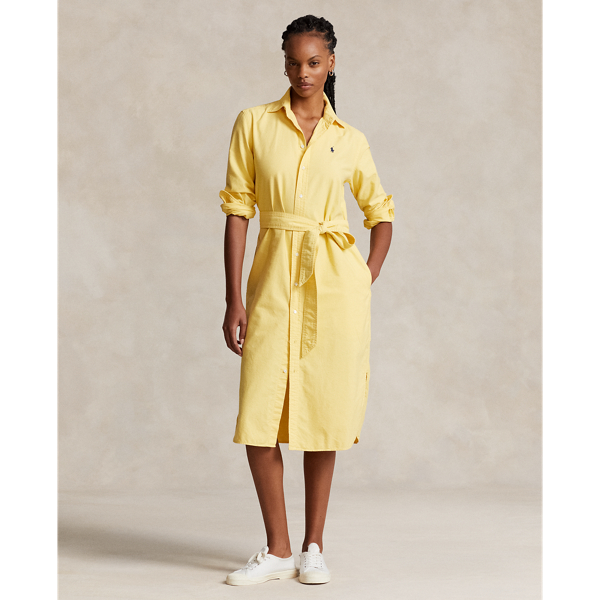 Belted Cotton Oxford Shirtdress