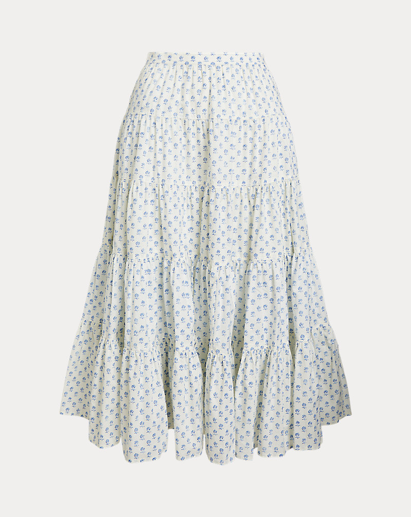 Tiered Cotton Poplin Skirt Polo Ralph Lauren 1