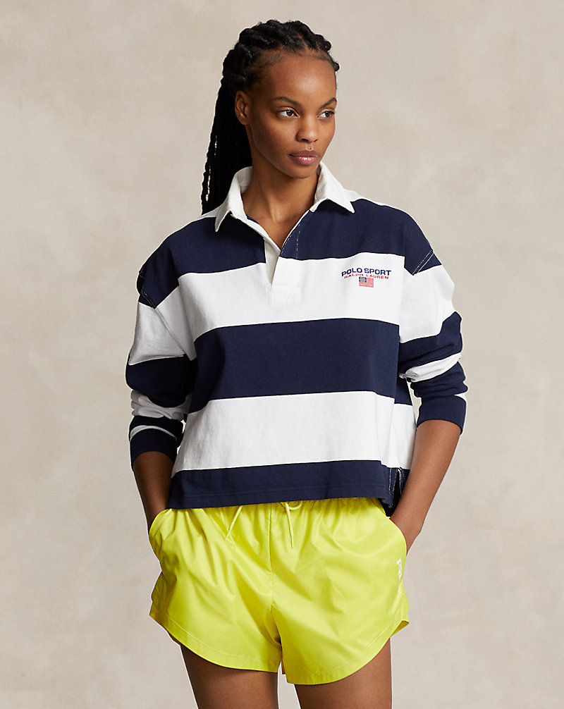 Striped Cropped Rugby Shirt Polo Ralph Lauren 1