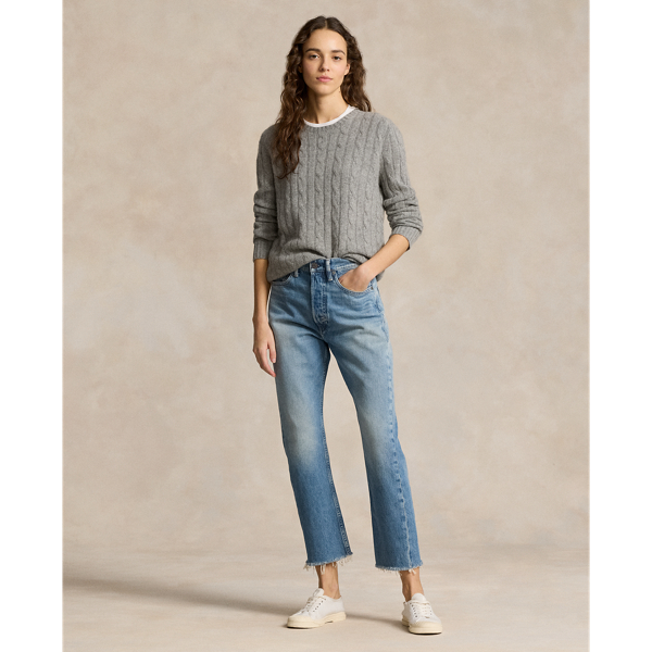 High Rise Relaxed Straight Crop Jean