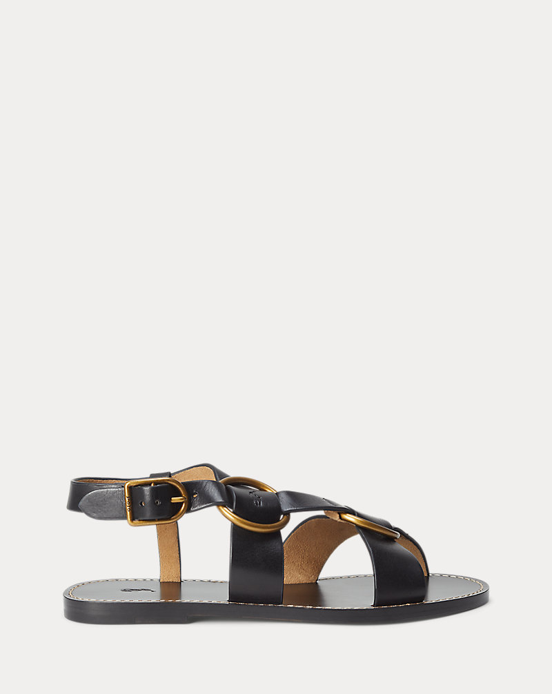 Sandálias em couro com argola dupla Polo Ralph Lauren 1