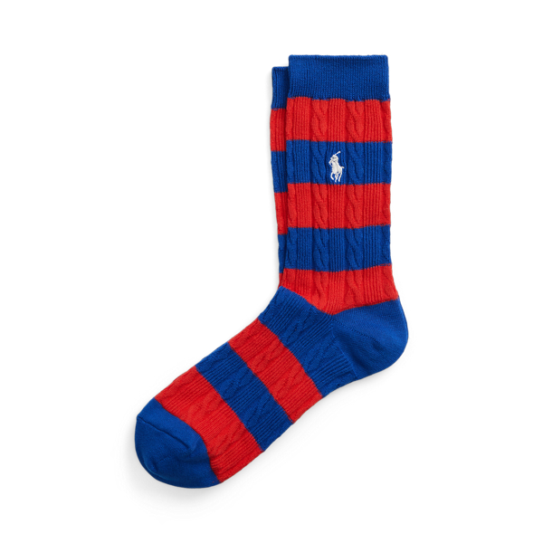 Rugby-Stripe Cable-Knit Crew Socks for Women | Ralph Lauren® UK