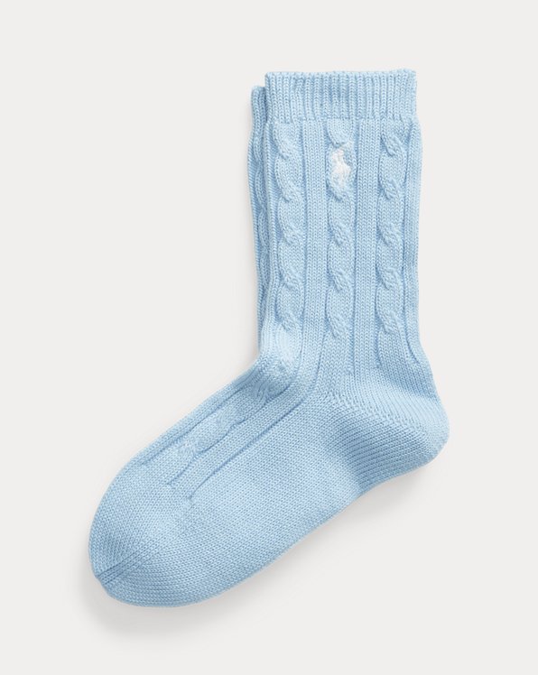 Cable-Knit Crew Socks