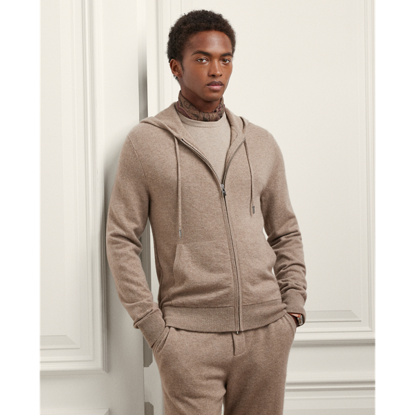 Wool-Cashmere Hooded Full-Zip Sweater