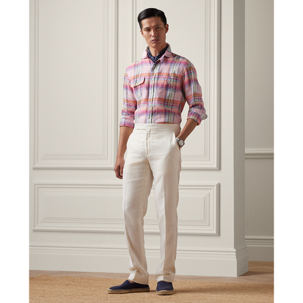 Hand-Tailored Silk-Linen Suit Trouser