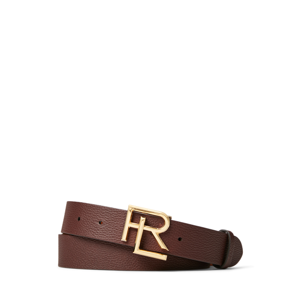 RL-Buckle Pebbled Calfskin Belt Purple Label 1