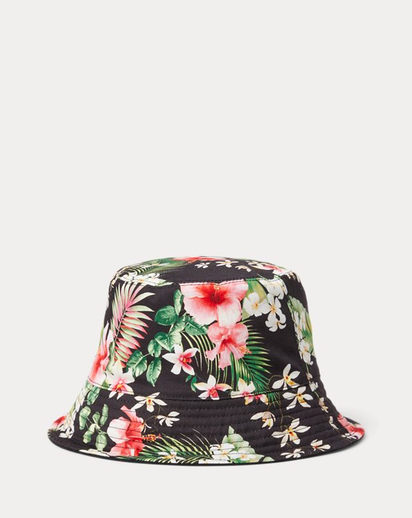 Reversible Floral Gabardine Bucket Hat