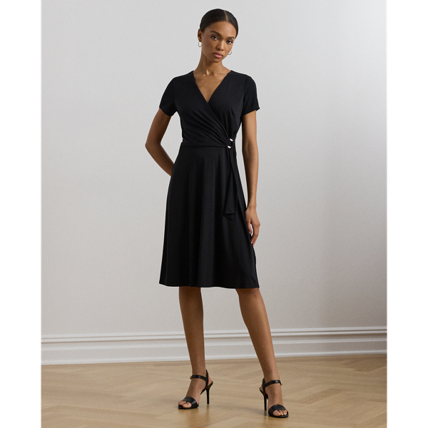 Surplice Jersey Dress